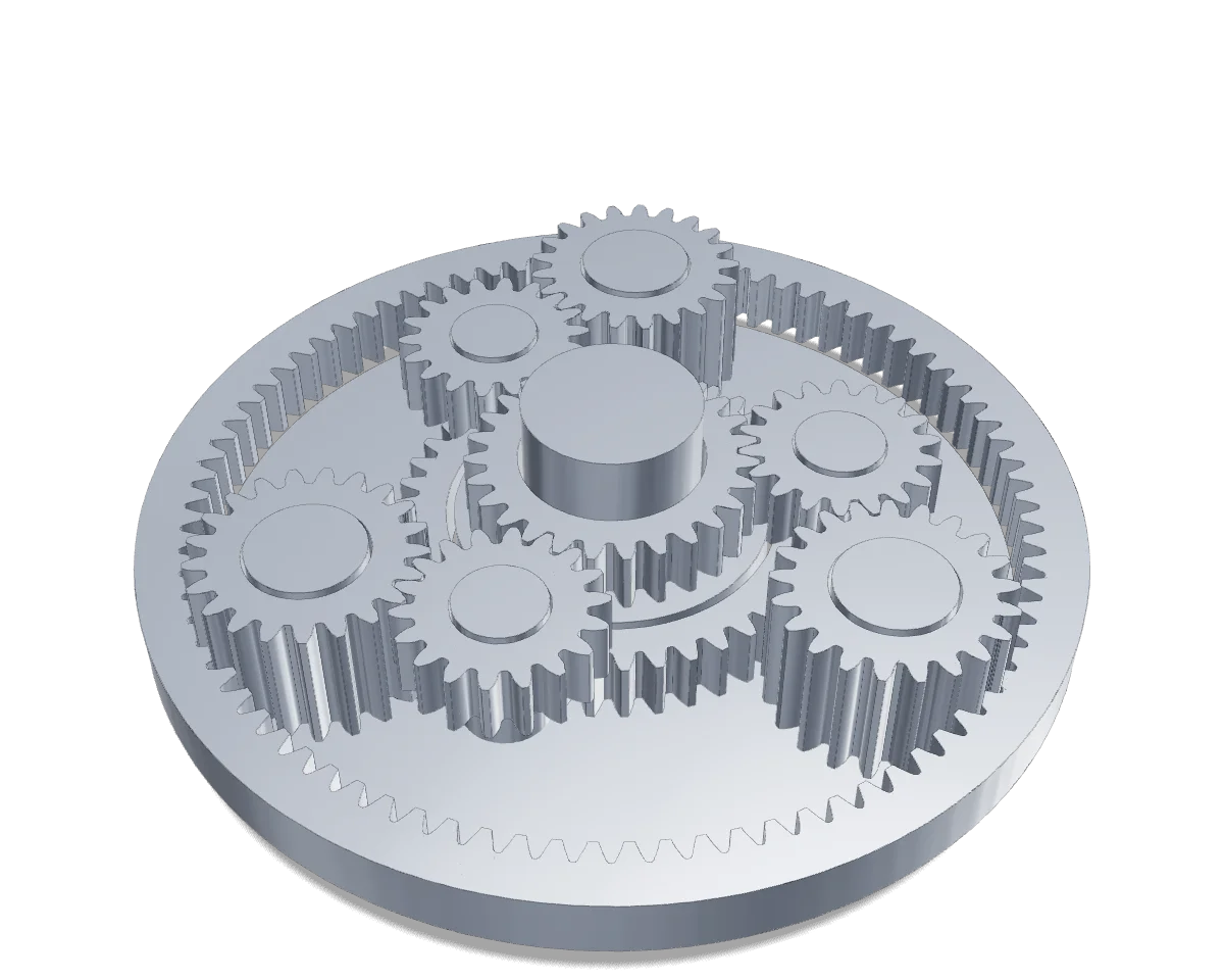 Ravigneaux gear set, design 1 (0 µm), as drawn